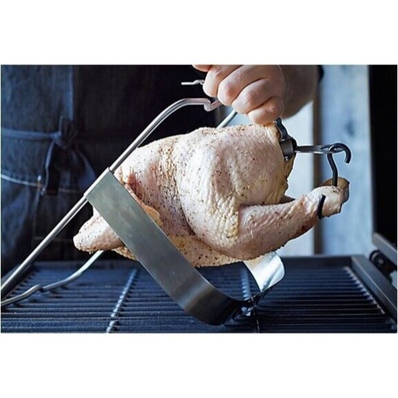 The Ultimate Chicken Roaster Williams Sonoma-Stainless Steel Barbecue Grill Tool - Picture 4 of 9